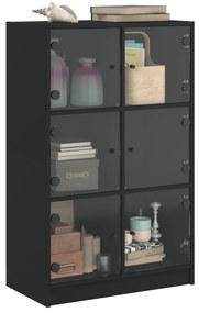 Armário alto c/ portas 68x37x109 cm derivados de madeira preto