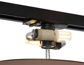 Plafon moderno em bronze para sistema de calha monofásico 2-luzes - Iconic Pulley
