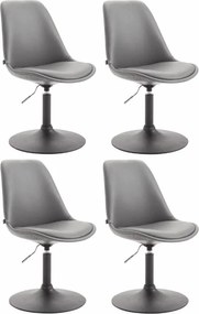 Conjunto de 4 cadeiras jantar Maverick B em couro sintético cinzento