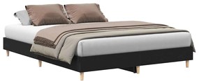 Estrutura de Cama Carvalho Preto 150x200 cm Madeira Engenharia