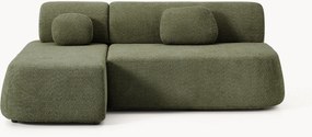 Sofá-cama de canto em teddy-bouclé Pao (2 lugares)