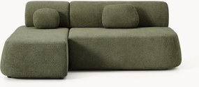Sofá-cama de canto em teddy-bouclé Pao