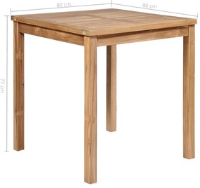 5 pcs conjunto de jantar para exterior madeira de teca maciça