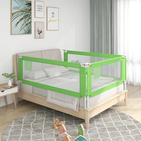 10189 vidaXL Barra de segurança p/ cama infantil tecido 90x25 cm verde