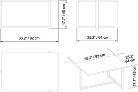 Mesa de Centro Merideths – Nogueira e Preto – 92x45x64 cm