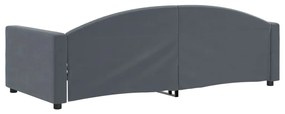 Sofá-cama 90x200 cm veludo cinzento-escuro