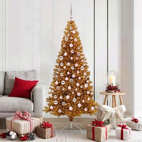 vidaXL Árvore de Natal com 300 LEDs com suporte Ouro 180 cm PET