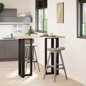 Pés de mesa de bar em forma de T, 2 peças, preto, 50x35x(110-111) cm,