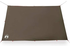 Lona de campismo 306x306 cm impermeável castanho
