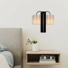Candeeiro de Parede Baston – Preto e Creme – 40 x 20 cm