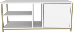 Móvel TV Neola – Dourado e Branco – 120 cm x 35,3 cm x 50,8 cm