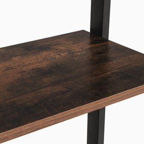 Estante em escada de design industrial 5 prateleiras 56 x 172 x 34 cm Castanho Vintage