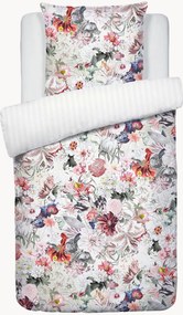 Conjunto de roupa de cama em cetim de algodão Fleurs Éclatantes, vários tamanhos