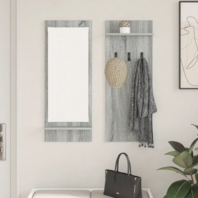 vidaXL Cabideiro de Parede com prateleira Cinza sonoma 70 x 10 x 90 cm