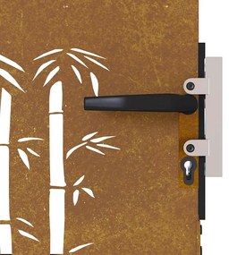 Portão de jardim 85x150 cm aço corten design bambu
