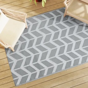 Tapete de exterior 120x180 cm 140x200 PP cinzento