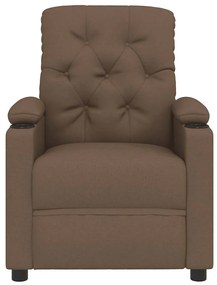 Poltrona de massagens reclinável tecido castanho