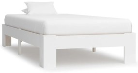 vidaXL Estrutura de cama 100x200 cm pinho maciço branco