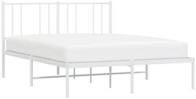 Estrutura de cama com cabeceira 160x200 cm metal branco