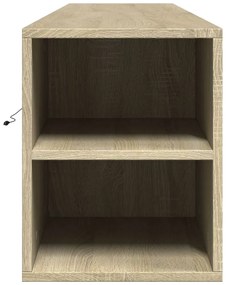 Móvel de parede p/ TV luzes LED 180x31x39,5 cm carvalho sonoma