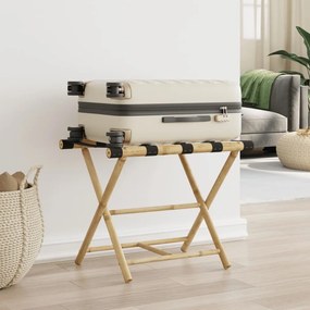 Suporte de bagagem dobrável 62x42x50,5 cm bambu