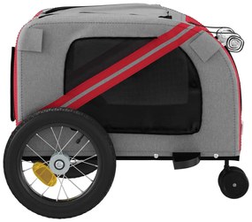 Reboque bicicleta p/ animais tecido oxford/ferro vermelho/preto