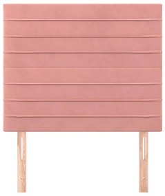 Cabeceira de cama 2 pcs veludo 80x5x78/88 cm rosa