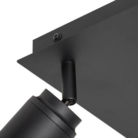 LED Foco de teto inteligente para casa de banho quadrado preto IP44 incl. 3 GU10 Wi-Fi - Ducha Moderno