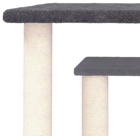 Postes arranhadores p/ gatos com plataformas 50 cm cinza-escuro