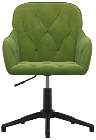 Cadeira de escritório giratória veludo verde-claro