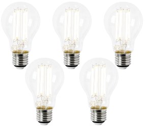 Conjunto de 5 Lâmpadas LED E27 A60 Clara 2.2W 470 lm 2700K