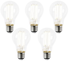 Conjunto de 5 lâmpadas LED E27 A60 transparentes 2,2 W 470 lm 2700 K