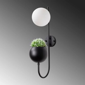 Candeeiro de Parede Pot – Preto e Creme – 15 x 23 x 61 cm