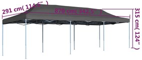 Tenda para festas pop-up dobrável 3x9 m antracite