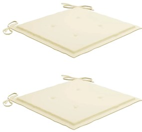 Cadeiras de jardim dobráveis c/ almofadões 2 pcs acácia maciça