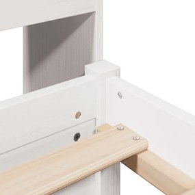 Cama com estante sem colchão 200x200 cm pinho maciço branco