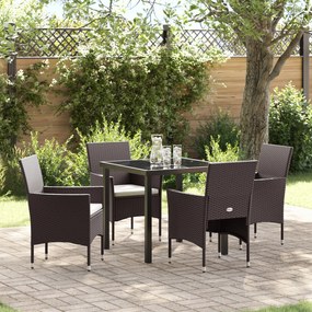 vidaXL Conjunto de Jantar para Jardim 5 Peças Castanhas em Rattan PE