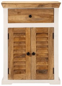 Aparador madeira de mangueira áspera maciça branco/castanho