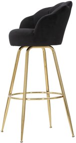 BANCO DE BAR VIENNA 55X53X110 CM PRETO E DOURADO