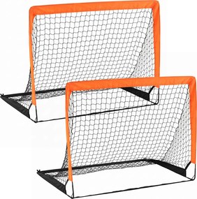 Conjunto de 2 Balizas de Futebol Infantis Pop-up, 114 x 96,5 x 99,5 cm, Postes de Fibra de Vidro