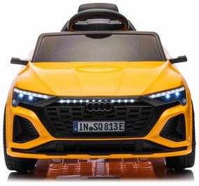 Carro elétrico para Crianças 12V Audi SQ8 Rodas de espuma EVA, Assento Couro ecológico Amarelo