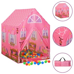 Tenda de brincar infantil 69x94x104 cm rosa