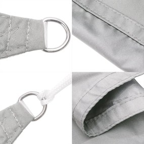 Para-sol estilo vela 7x7 m oxford 100% poliéster cinzento-claro