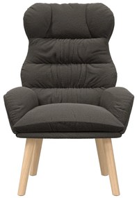 Poltrona Relaxante vidaXL Cinza Escuro em Tecido Liso Tipo Lã