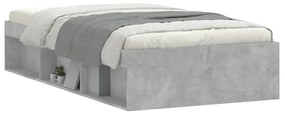 Estrutura de cama 90x190 cm cinza cimento