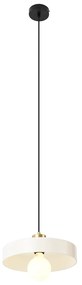Candeeiro suspenso retro dourado com vidro bege - Jina Retro