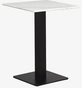 Square Bar Table In Livanto Natural Stone 60 X 60 Cm & Mármore Branco Guangxi - Preto - Sklum