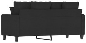 Sofá de 2 lugares tecido 140 cm preto