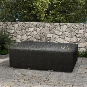 Capa para moveis de jardim em lona 222 x 155 x 67 cm, capa para mesa de jardim em tecido Oxford impermeável e anti-UV, preta