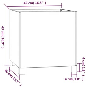 Vasos/floreira c/ pernas 2pcs 42x40x43cm aço corten enferrujado